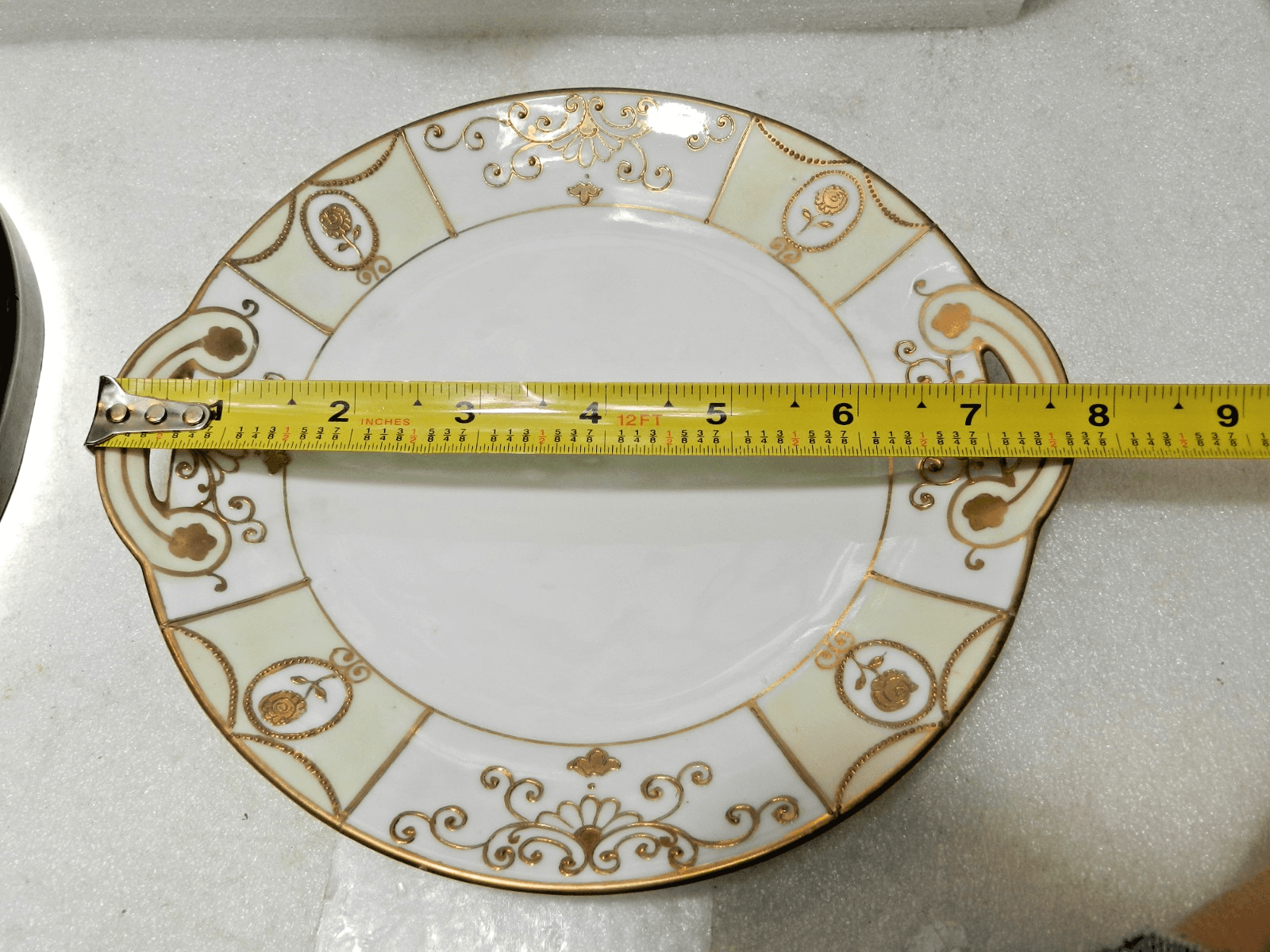 Vintage Nippon Gold Gilt Serving Tray and 6 Saucers (H31J) - Thumbnail 6