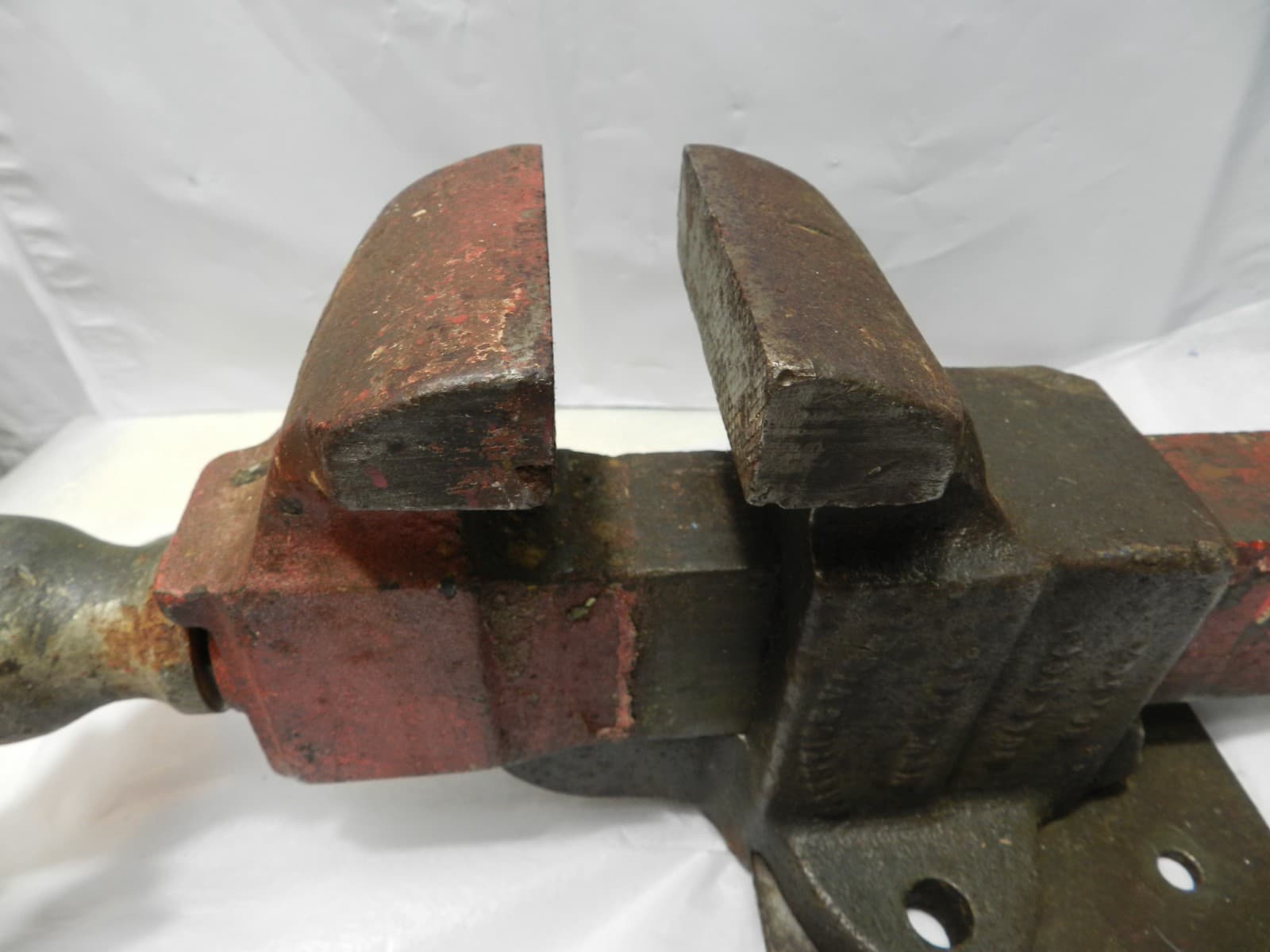 Prentiss Bull Dog No 50 Vise Bench Antique Tool Cast Iron 3-1/4" Jaw fixed base - Thumbnail 9