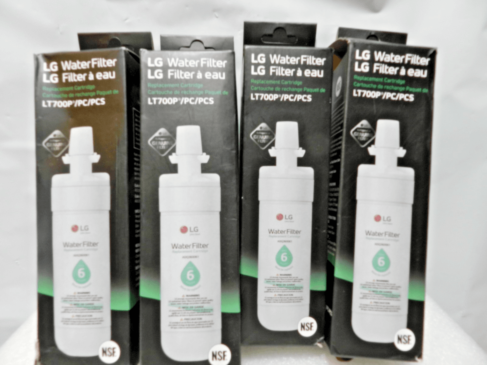4 Sealed LG LT700P Refrigerator Water Filter Replacement ADQ36006101 (M56K)