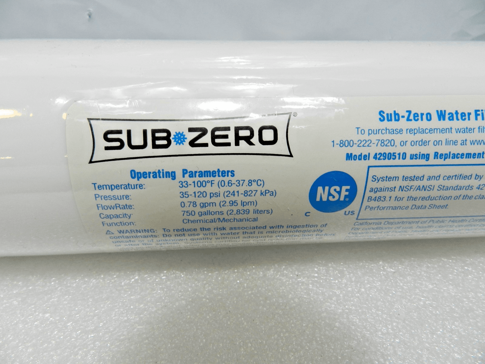 Genuine OEM Sub-Zero 4204490 Refrigerator Water Filter NEW & SEALED (M60K) - Thumbnail 2