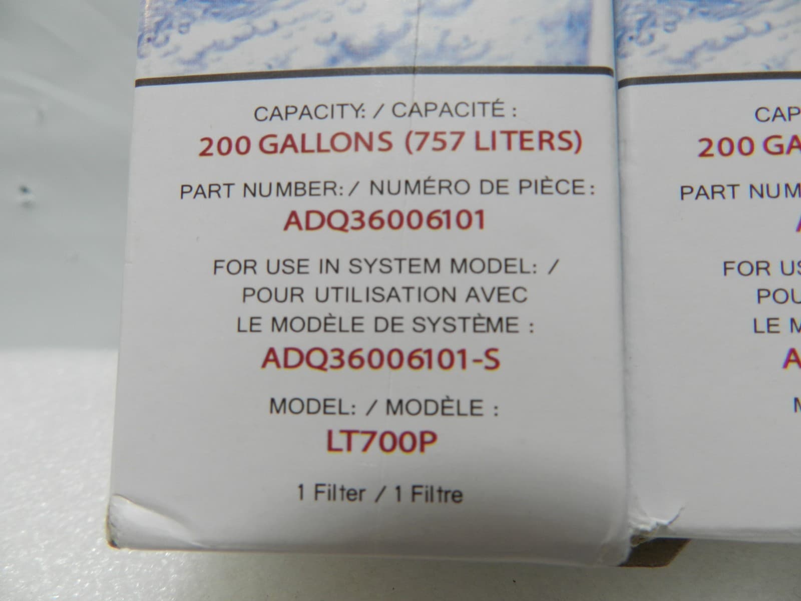 2 NEW LG LT700P Replacement Refrigerator Water Filter OEM (ADQ36006101) (M55K) - Thumbnail 3