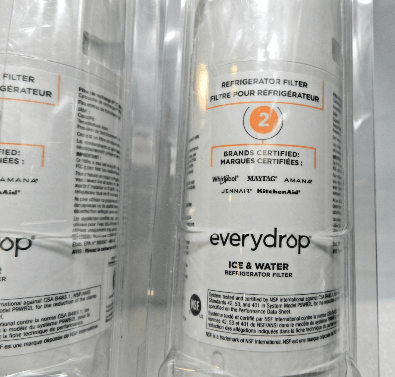 Everydrop 2 PK EDR2RXD1 /EDR2RXD1B Filter 2 9082 Refrigerator Replacement M57K - Thumbnail 3