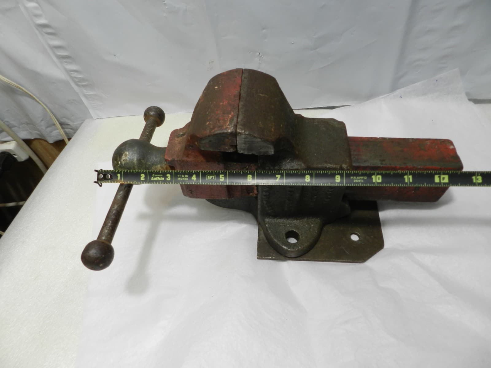 Prentiss Bull Dog No 50 Vise Bench Antique Tool Cast Iron 3-1/4" Jaw fixed base - Thumbnail 6