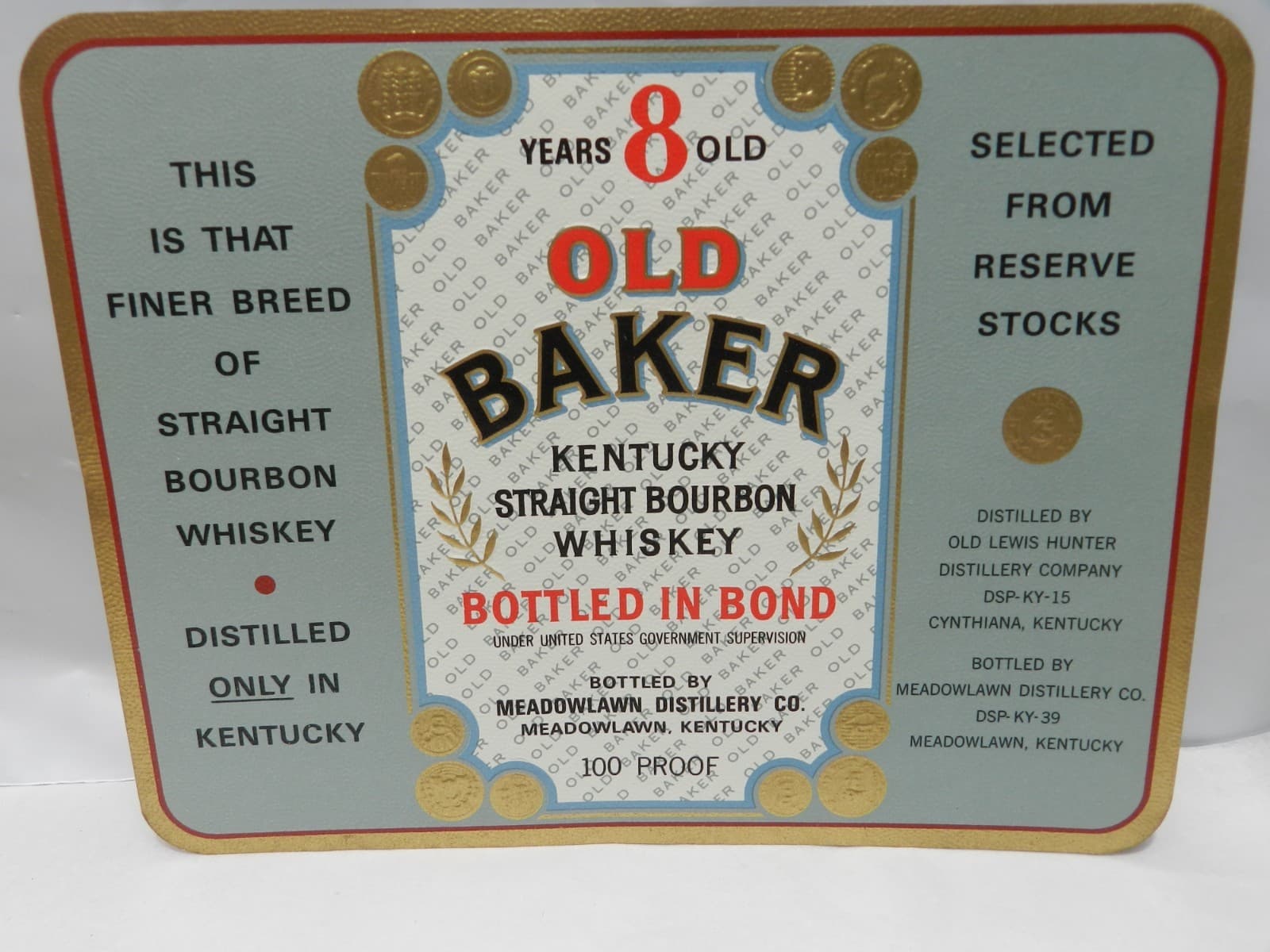 14 Original Unused Kentucky Straight Bourbon Whiskey Bottle Labels No duplicate - Thumbnail 6