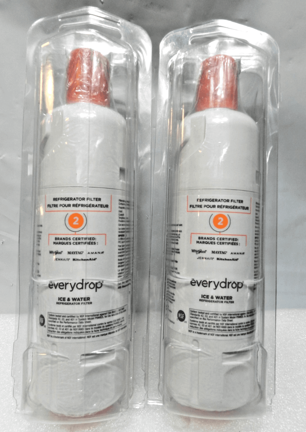 Everydrop 2 PK EDR2RXD1 /EDR2RXD1B Filter 2 9082 Refrigerator Replacement M57K - Thumbnail 2