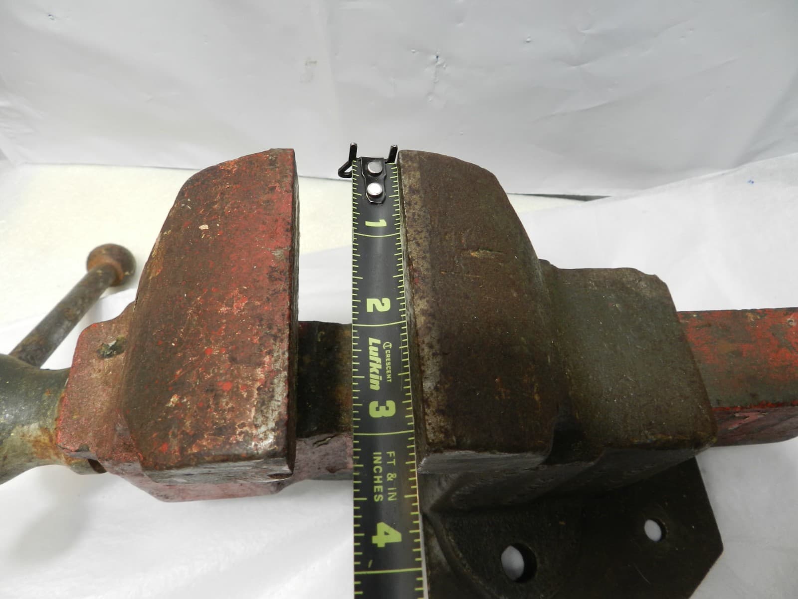 Prentiss Bull Dog No 50 Vise Bench Antique Tool Cast Iron 3-1/4" Jaw fixed base - Thumbnail 10