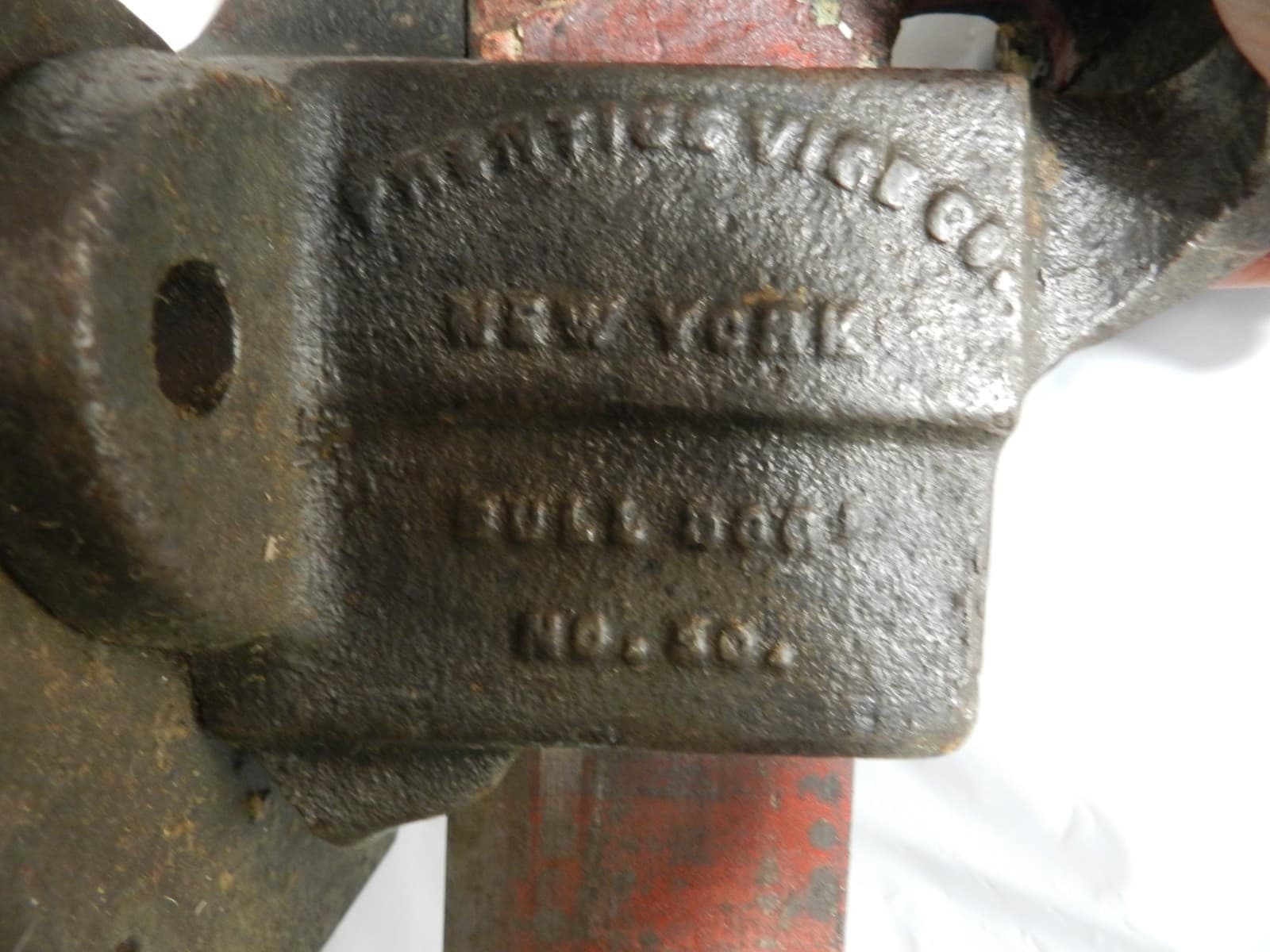 Prentiss Bull Dog No 50 Vise Bench Antique Tool Cast Iron 3-1/4" Jaw fixed base - Thumbnail 3