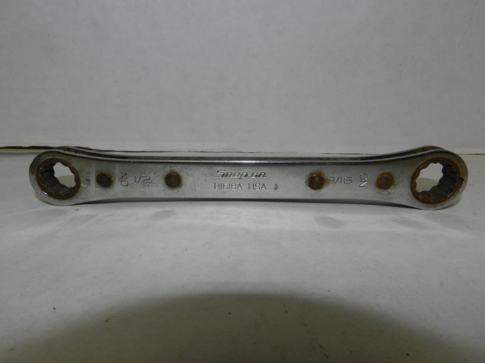 Snap On Tools Ratchet 1/2" Inch - 9/16" Inch 12 - Point R1618A Made in USA W47K - Thumbnail 2