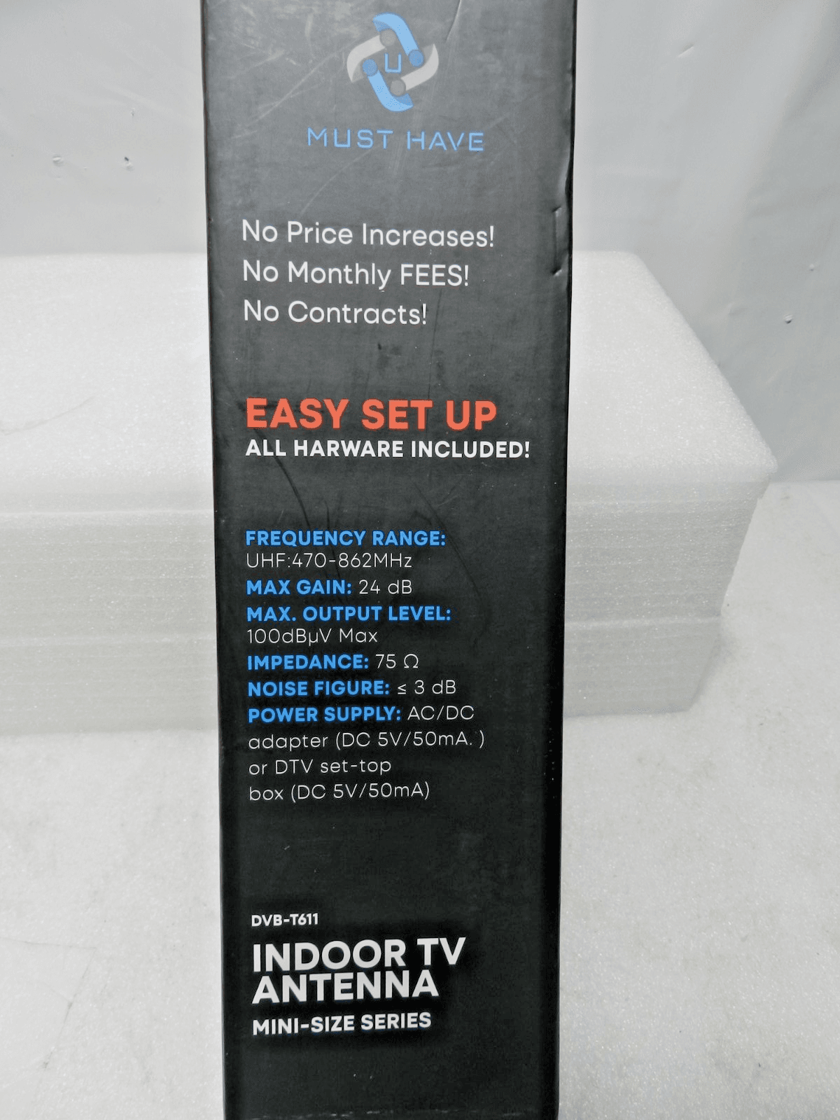 Must Have Indoor HDTV Antenna DVB-T611 Mini Size Series UHF/VHF Amplified M64K - Thumbnail 3