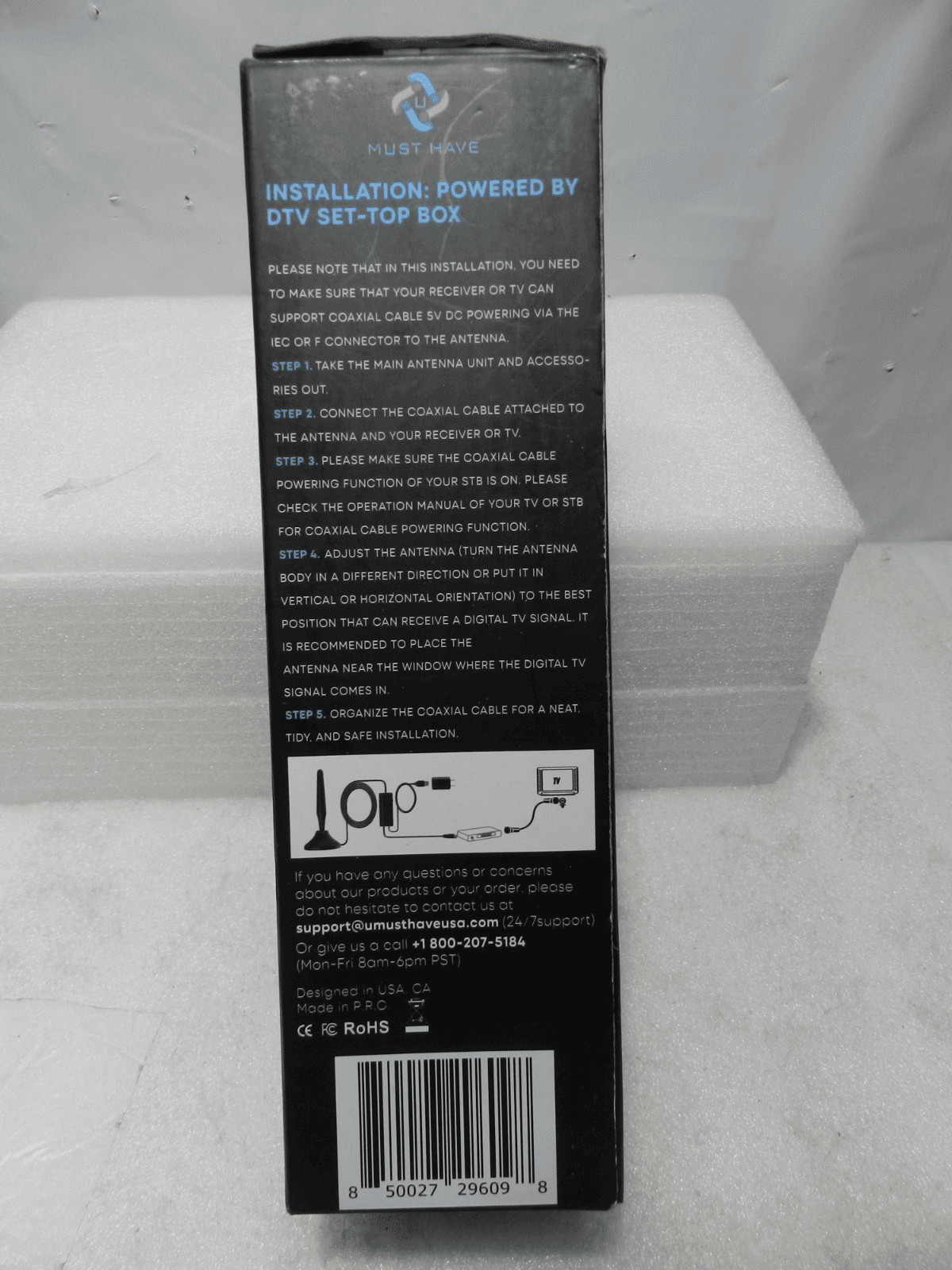 Must Have Indoor HDTV Antenna DVB-T611 Mini Size Series UHF/VHF Amplified M64K - Thumbnail 5