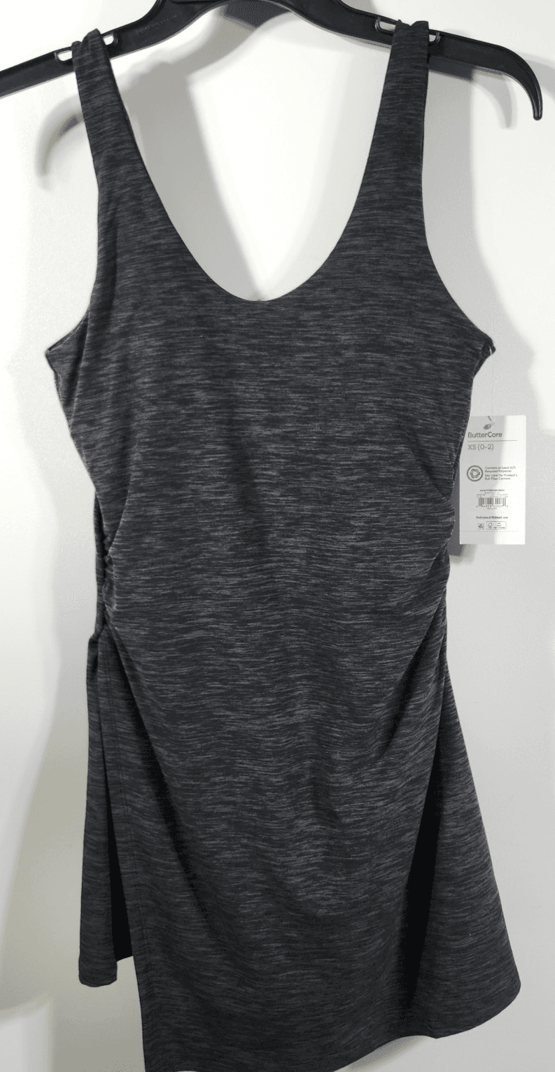 Athletic Works Women's XS ButterCore Active Dress Gray Built In Shorts Bra NEW