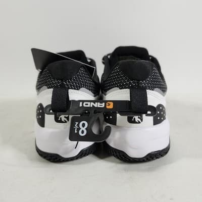 AND1 Men's 8.5 Tangent Low-Top Basketball Sneakers Black White Athletic Shoes - Thumbnail 7