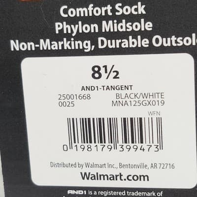 AND1 Men's 8.5 Tangent Low-Top Basketball Sneakers Black White Athletic Shoes - Thumbnail 10