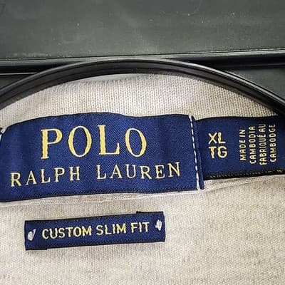 Ralph Lauren Men's XL Custom Slim Fit Soft Cotton Polo Shirt Beige Brown Pony - Thumbnail 7