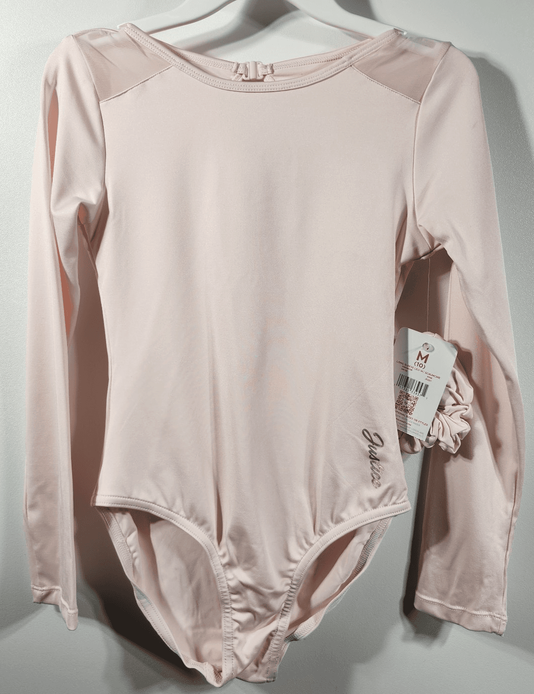 Justice Girls Pink Dance Leotard With Scrunchie Size Medium NEW - Thumbnail 5