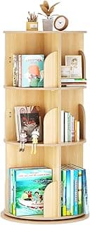 Wooden Rotating Bookshelf with 3 Tiers - Thumbnail 5
