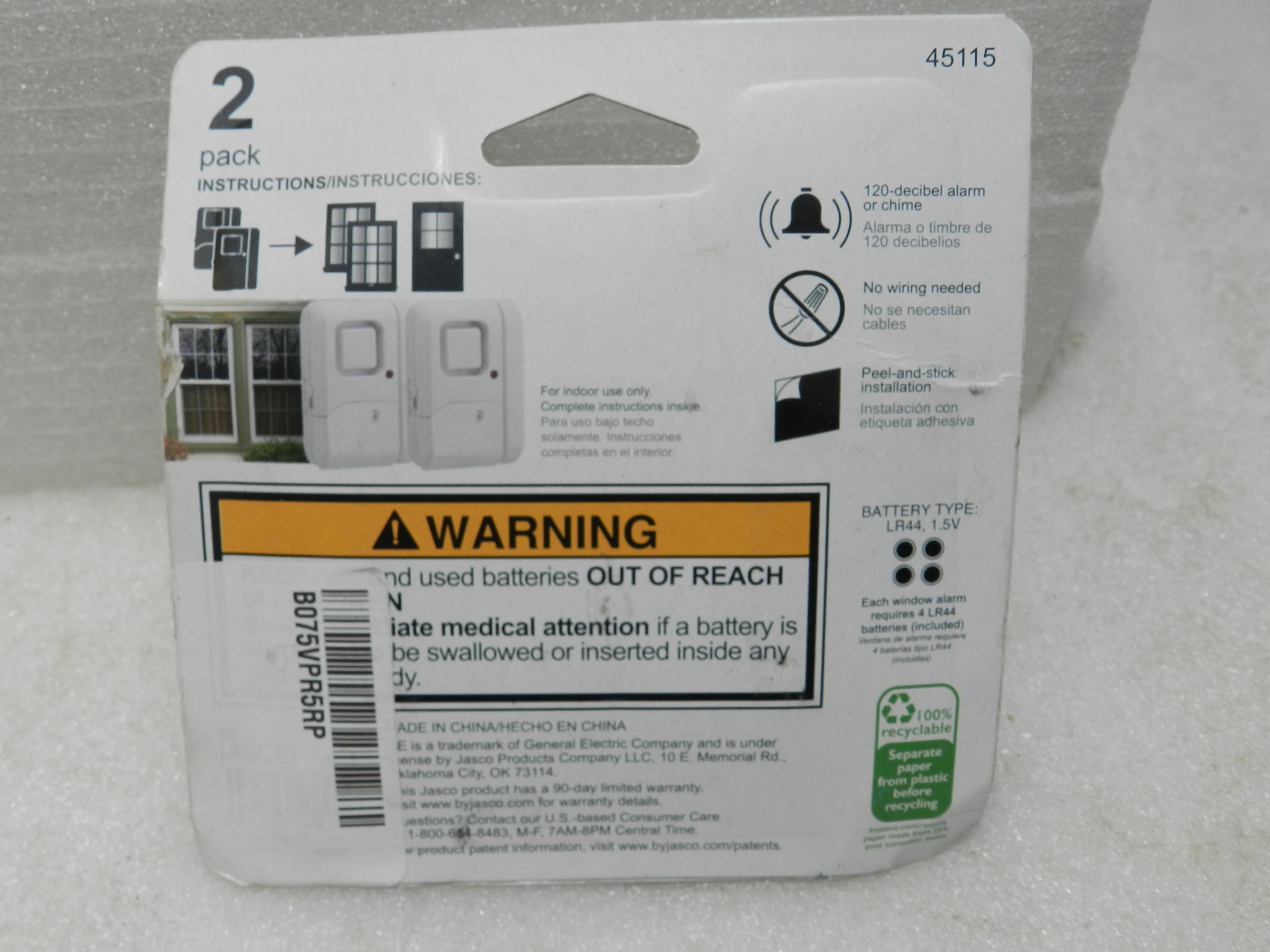 6 GE Audible Window / Door Alarms Battery Operated  (M70K) - Thumbnail 3