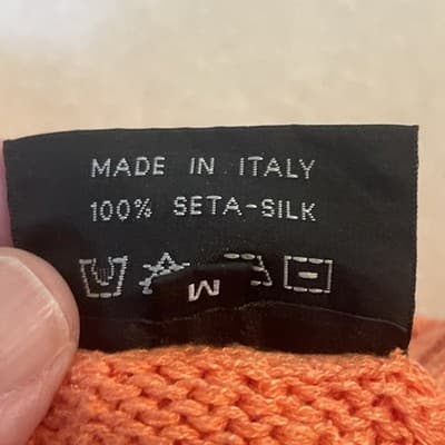 Scaglione Air Jumper Sweater Men’s Medium Orange Crew Neck Made in Italy - Thumbnail 4