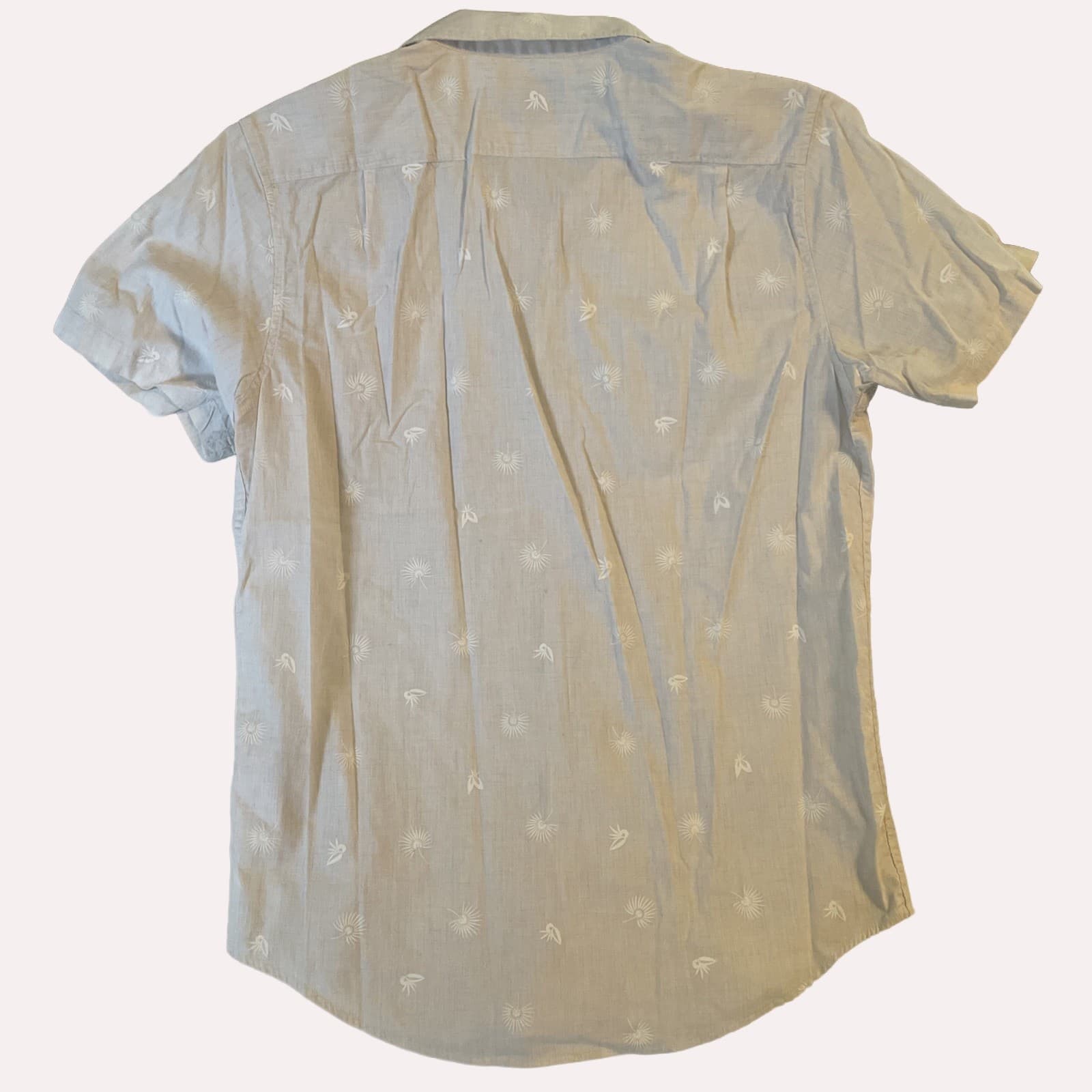 Billabong Shirt Men’s Medium Ivory Short Sleeve Casual Ocean Accents Surfer - Thumbnail 5