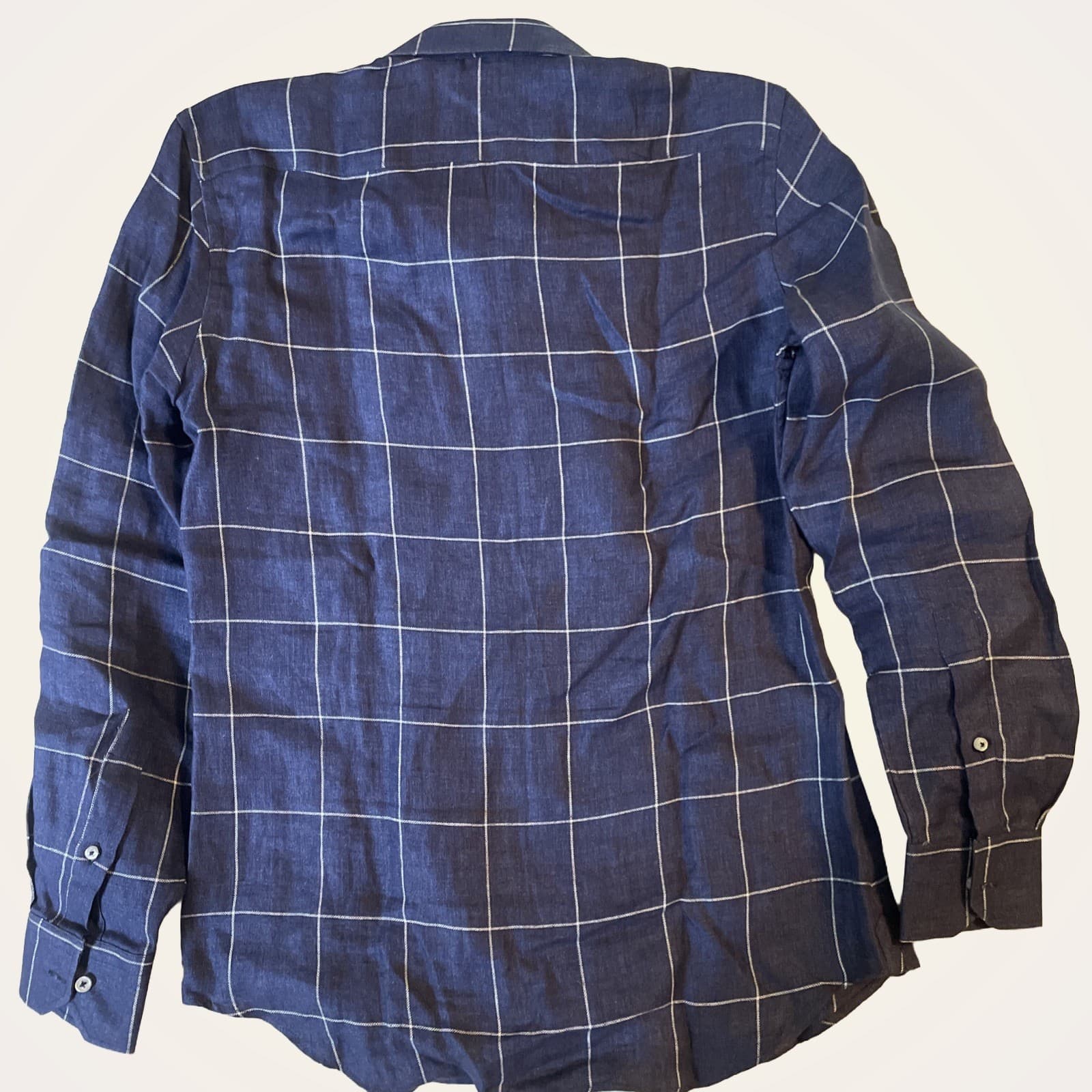 H.O.N.Y. Shirt Men's Medium Blue Long Sleeve Casual Zip Pocket Made in Italy - Thumbnail 5
