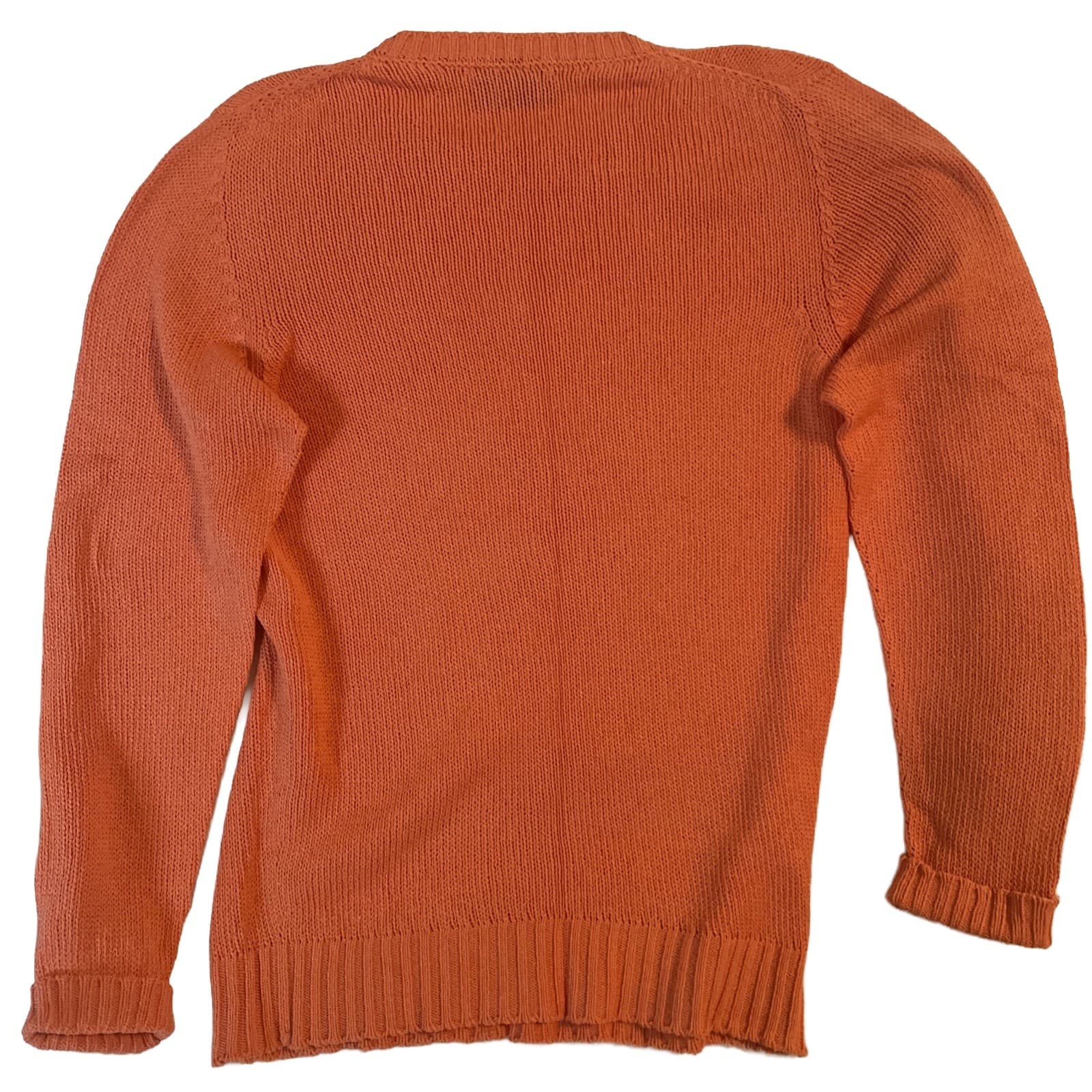 Scaglione Air Jumper Sweater Men’s Medium Orange Crew Neck Made in Italy - Thumbnail 5