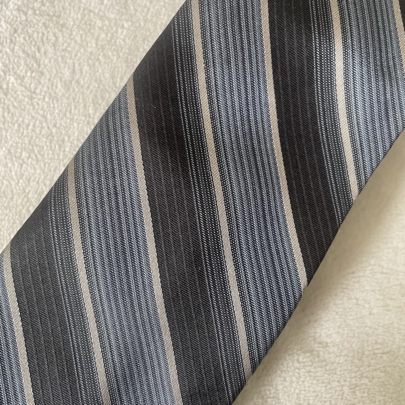 Perry Ellis Portfolio Tie Mens One Size Blue Diagonal Stripe 100% Silk Necktie - Thumbnail 2