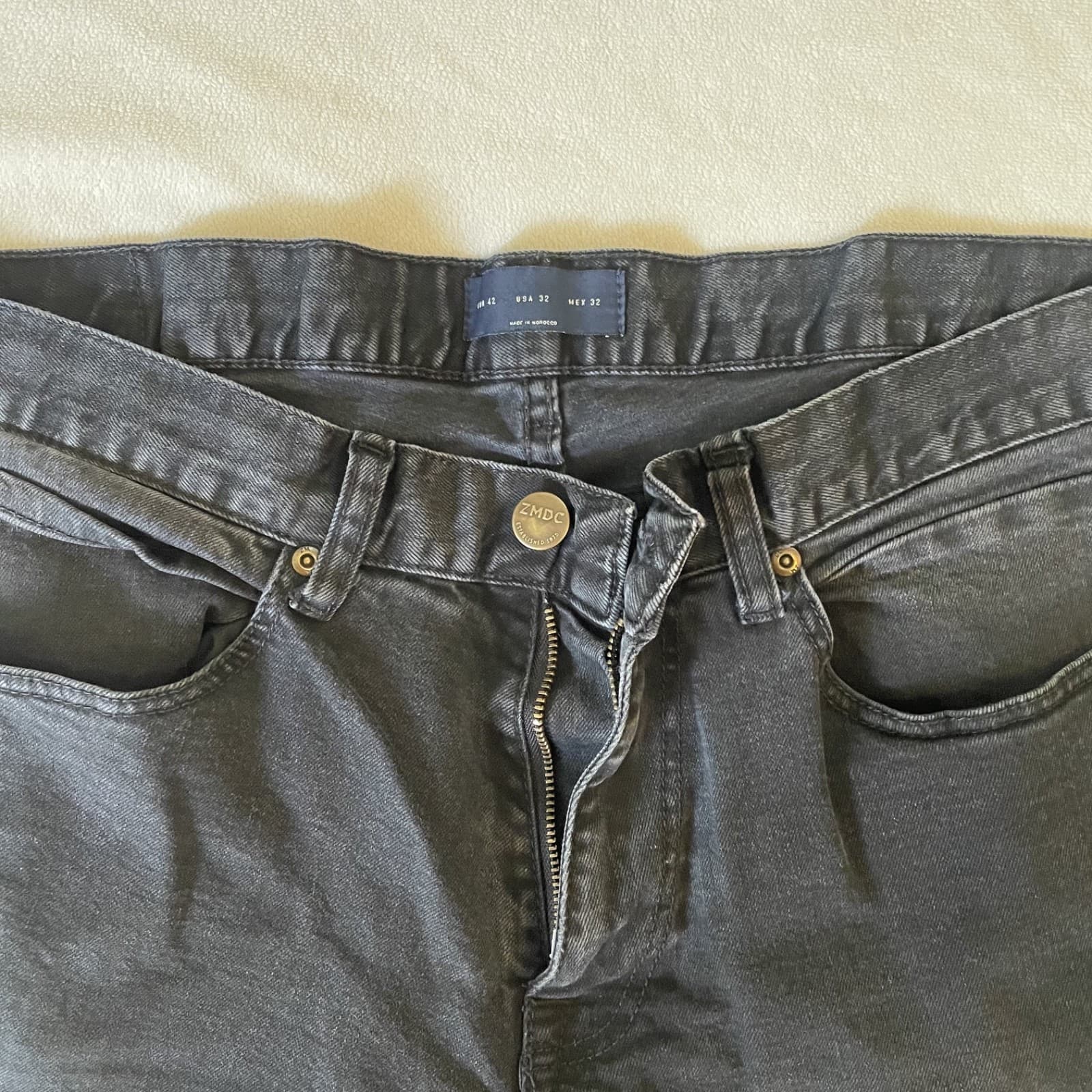 Zara ZMDC Pants Men’s Waist 32 Inseam 28 Faded Black Denim Jeans - Thumbnail 2