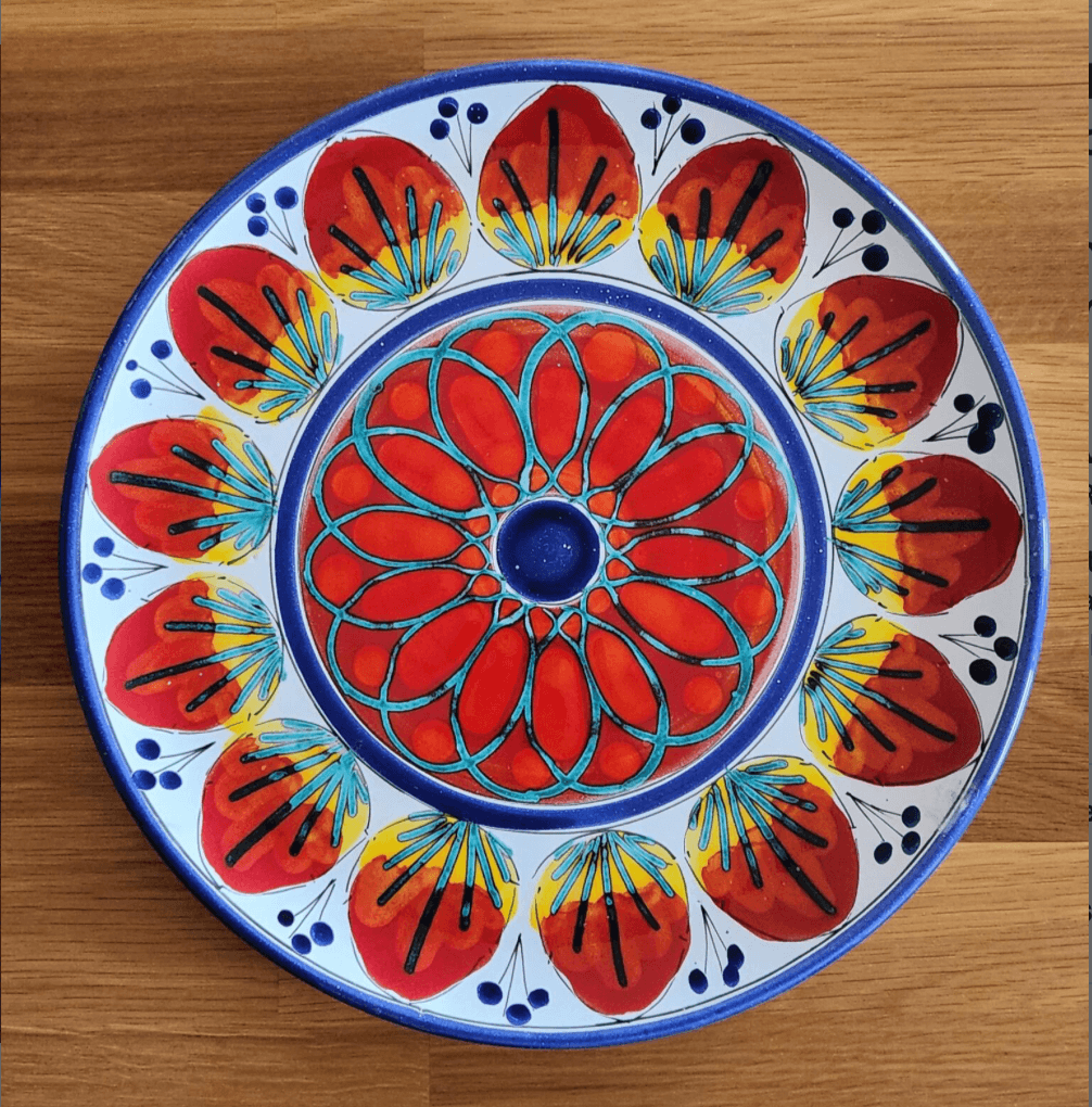 Arte d'Italia Allegria Round Serving Platter: 12.5", handmade Italian pottery