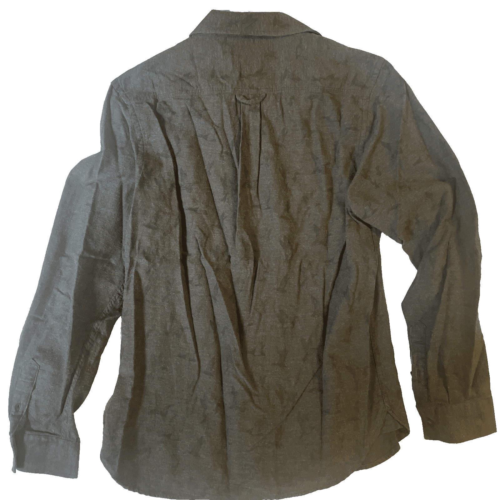 JACHS NY Shirt Men’s Medium Dark Green Gray Long Sleeve Casual Very Subtle Ducks - Thumbnail 4