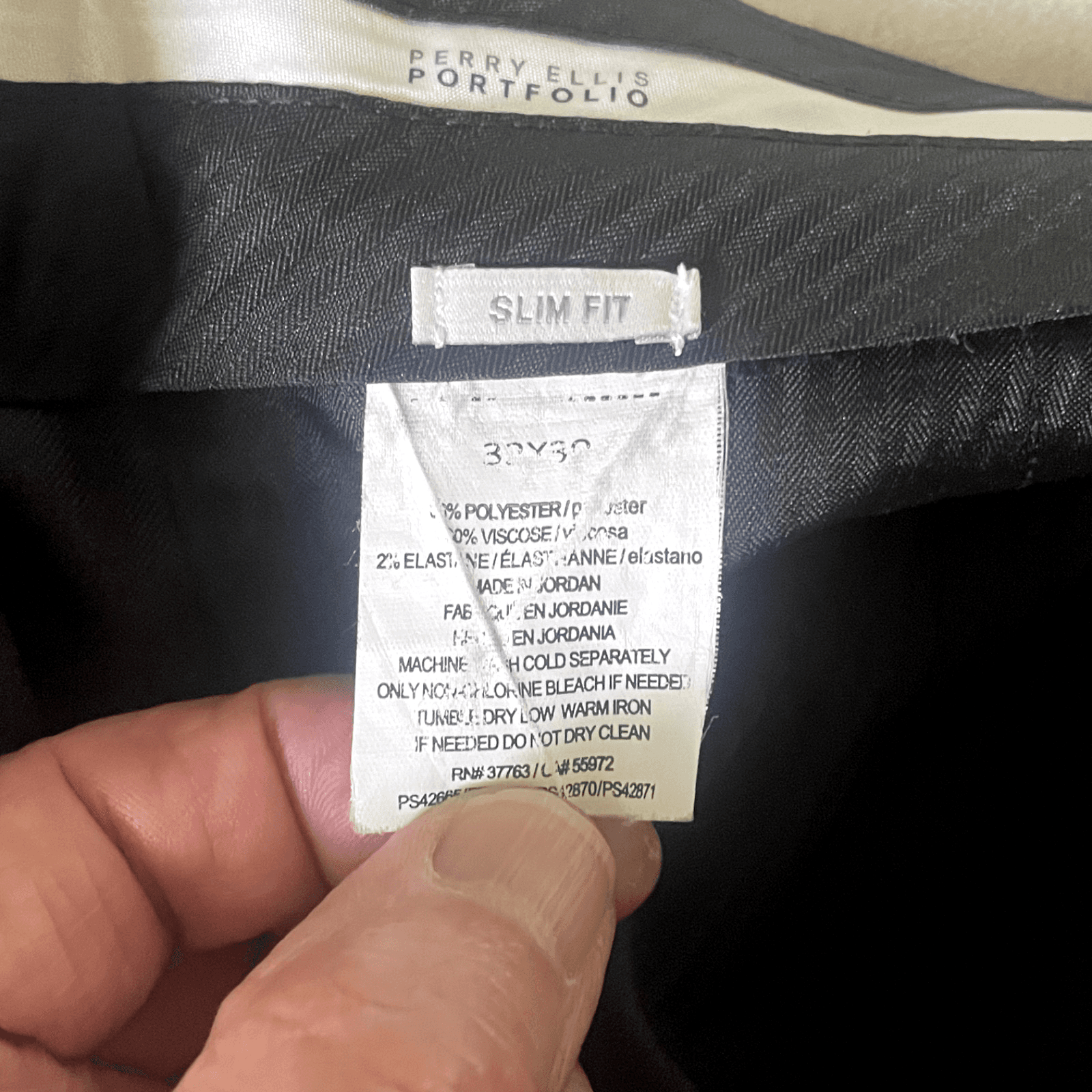 Perry Ellis Portfolio Pants Men’s Waist 32 Inseam 28 Dark Gray Dress Slacks - Thumbnail 8