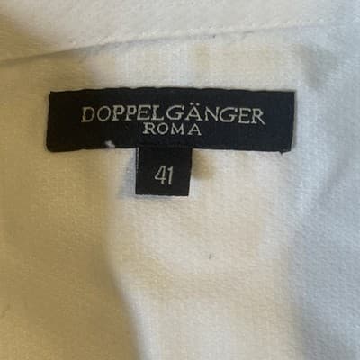 Doppelgänger Roma Shirt Men’s EU 41 US M White Long Sleeve Italian Designed - Thumbnail 3