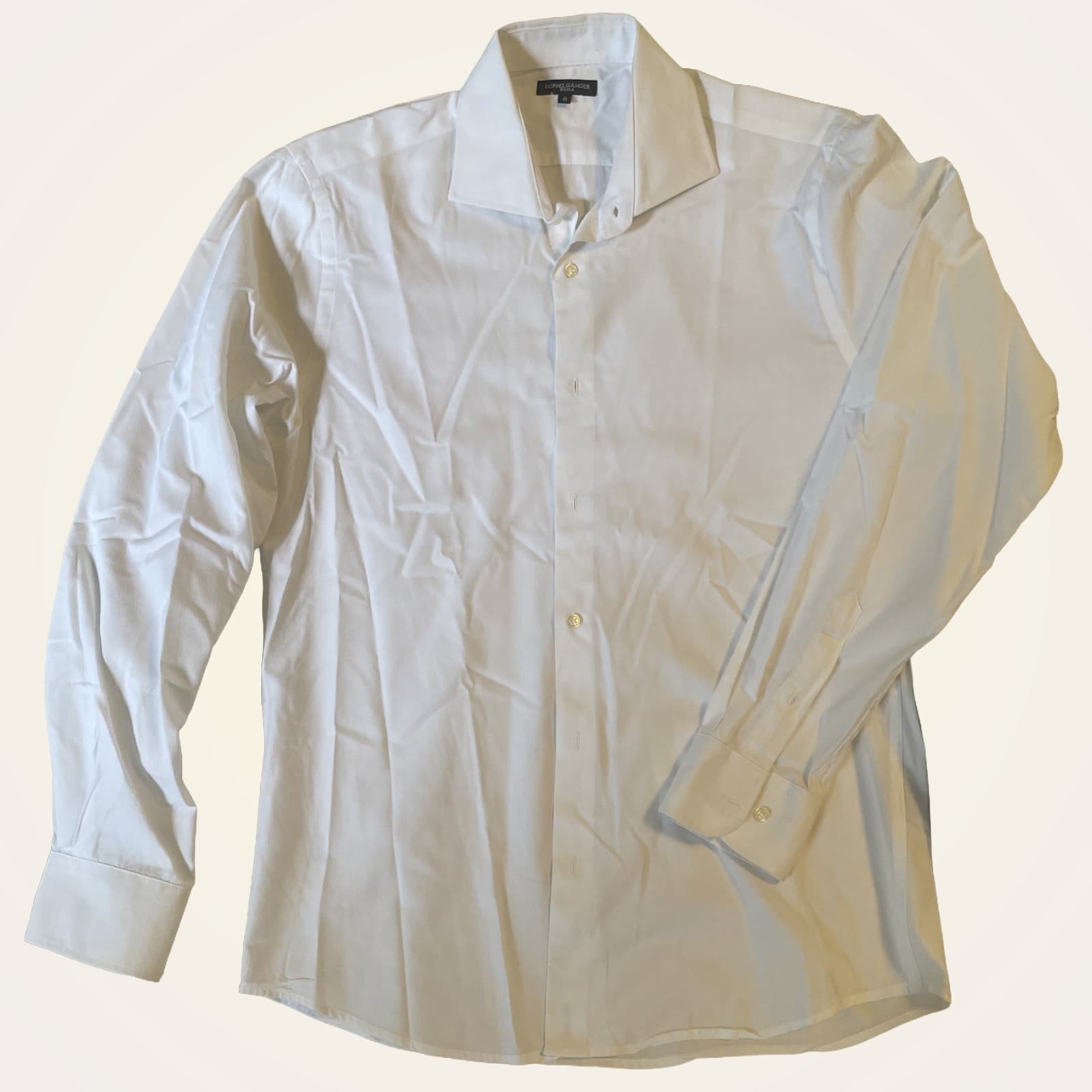Doppelgänger Roma Shirt Men’s EU 41 US M White Long Sleeve Italian Designed