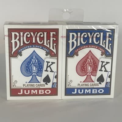 Bicycle Playing Cards Jumbo Index 2 Pack Large Print Poker Size Decks