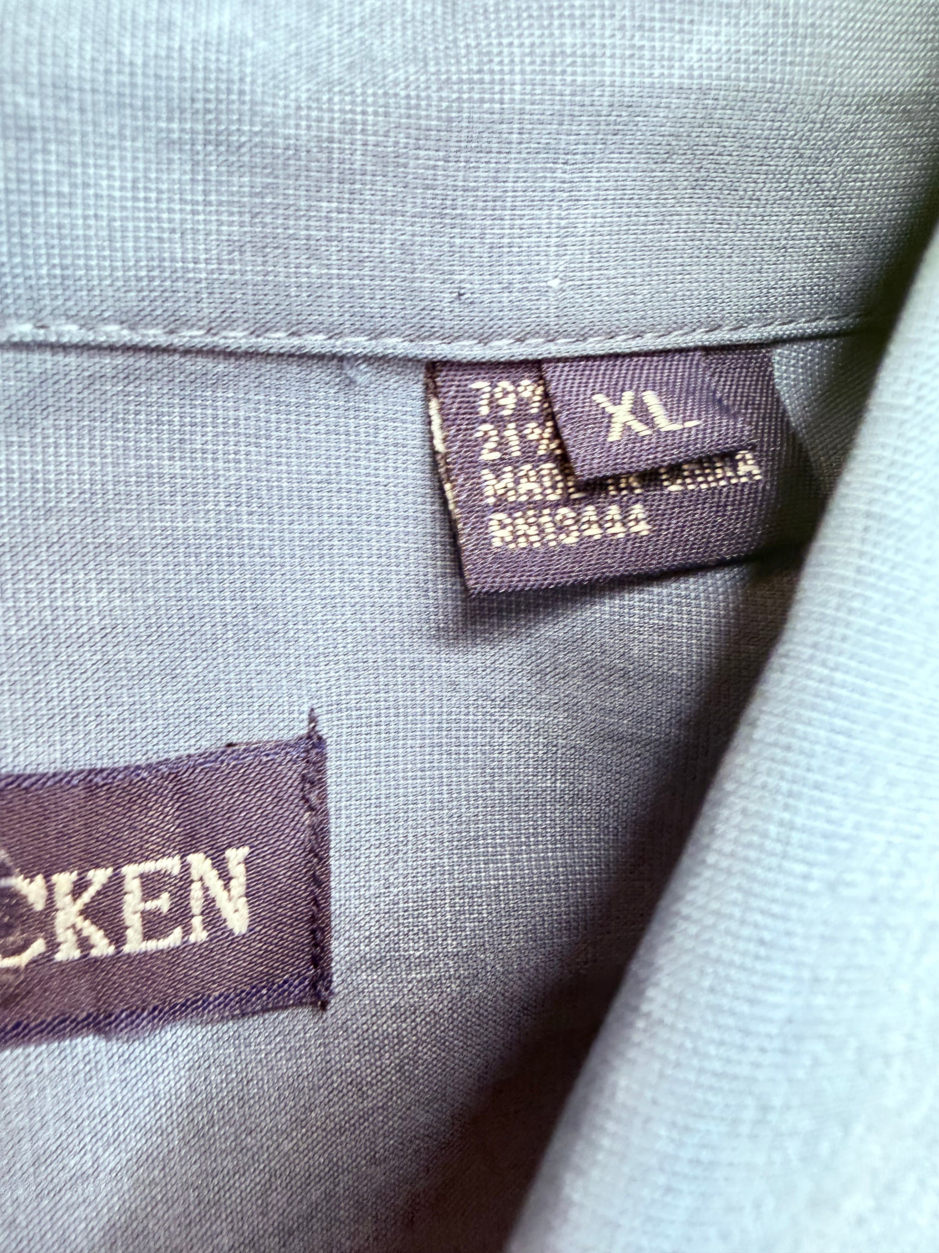 Barry Bricken Mens Silk Blend Camp Shirt Sz XL Gray-Blue - Thumbnail 4