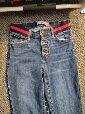 Cabi Jeans Women's Size 2 Button Fly Skinny Jeans Elastic Waist Medium Wash - Thumbnail 2