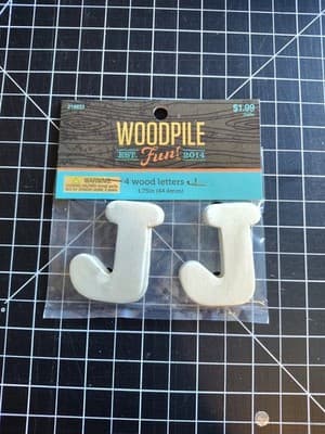 Hobby Lobby Woodpile 1.75” Wood Letters (4 Pieces Of Letter J) Still Sealed New