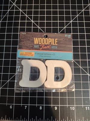 Hobby Lobby Woodpile 1.75” Wood Letters (4 Pieces Of Letter D) Still Sealed New