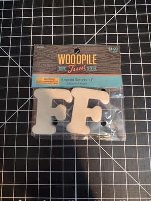Hobby Lobby Woodpile 1.75” Wood Letters (4 Pieces Of Letter F) Still Sealed New