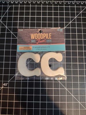 Hobby Lobby Woodpile 1.75” Wood Letters (4 Pieces Of Letter C) Still Sealed New
