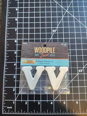 Hobby Lobby Woodpile 1.75” Wood Letters (4 Pieces Of Letter V) Still Sealed New