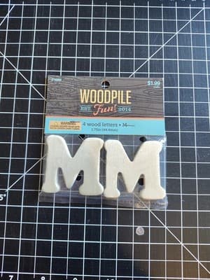 Hobby Lobby Woodpile 1.75” Wood Letters (4 Pieces Of Letter M) Still Sealed New