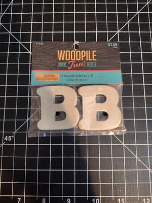 Hobby Lobby Woodpile 1.75” Wood Letters (4 Pieces Of Letter B) Still Sealed New