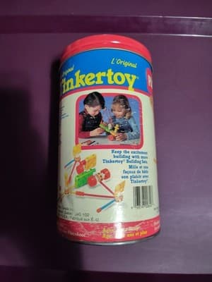 VINTAGE 1986 Playskool Original Tinkertoy Beginners Set HASBRO CANADA VERSION!! - Thumbnail 2