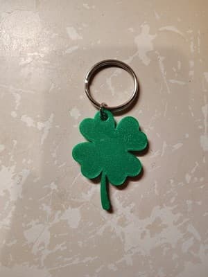Lucky Eye And 4 Leaf Clover 3dPrinted Keychain ColorGreen May Vary Base On Stock - Thumbnail 2