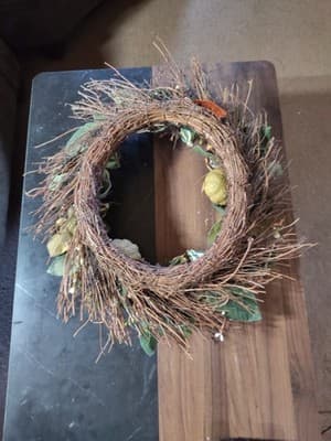 Fall Pumpkin Wreath: Boho Pampas Grass, Neutral Autumn Decor 20" - Thumbnail 7