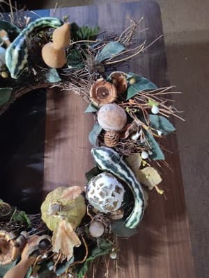 Fall Pumpkin Wreath: Boho Pampas Grass, Neutral Autumn Decor 20" - Thumbnail 3