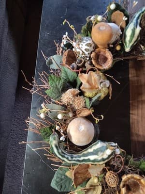 Fall Pumpkin Wreath: Boho Pampas Grass, Neutral Autumn Decor 20" - Thumbnail 2