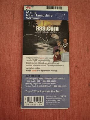 2005 Edition AAA Maine New Hampshire Vermont State Series Road Map~Box SM7 - Thumbnail 2