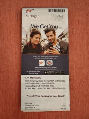 2017 AAA Michigan State Highway Gas Station Travel Road Map-TK3 - Thumbnail 2