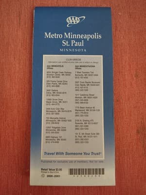 AAA road map of Minneapolis \ St. Paul, Minnesota 2000-2001 - Thumbnail 2